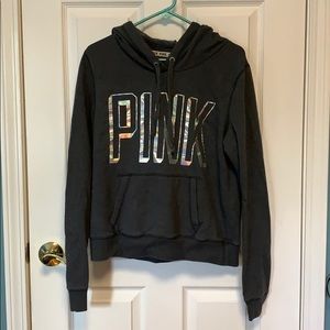 Large Victoria’s Secret dark grey PINK hoodie